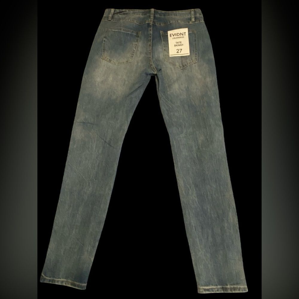 Anthropologie Evidnt Tate Skinny distressed mid rise jeans side slit size 27 NWT - Picture 5 of 10
